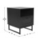 Merrick Lane Burkett Set of 2 Mid-Century Modern Wooden Bed Side Tables/Nightstands with Drawer and Shelf